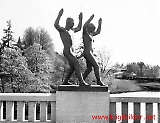 Figur auf der Vigeland Brucke im Frogner Park in Oslo